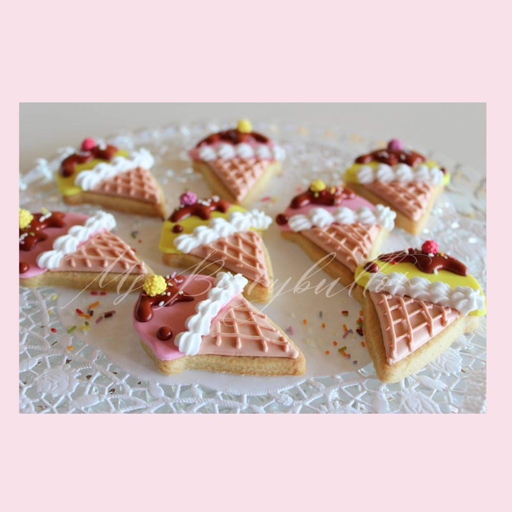 Ab ca Ende Juli bestellbar. Sugarcookies "Eistüten", 8 Stück