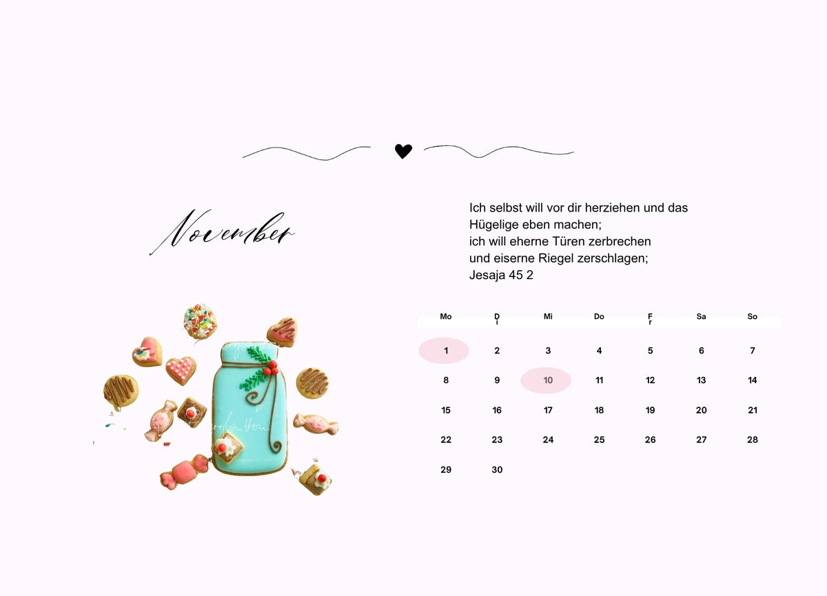 Kekskalender zum Aufstellen für 2027