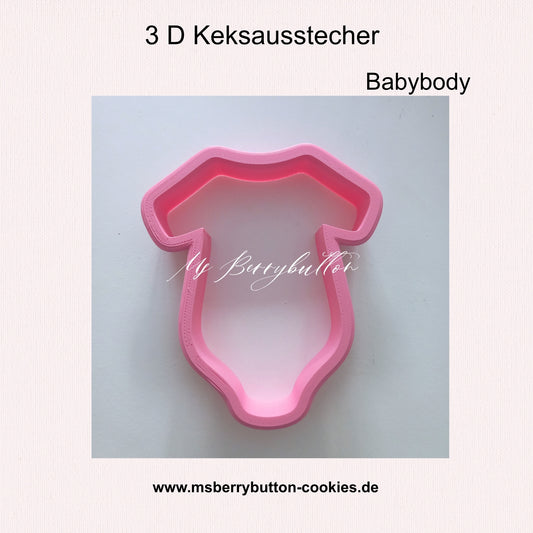 Keksausstecher Babybody in 3 D, Größe nach Wunsch, maßangefertigt auf Bestellung