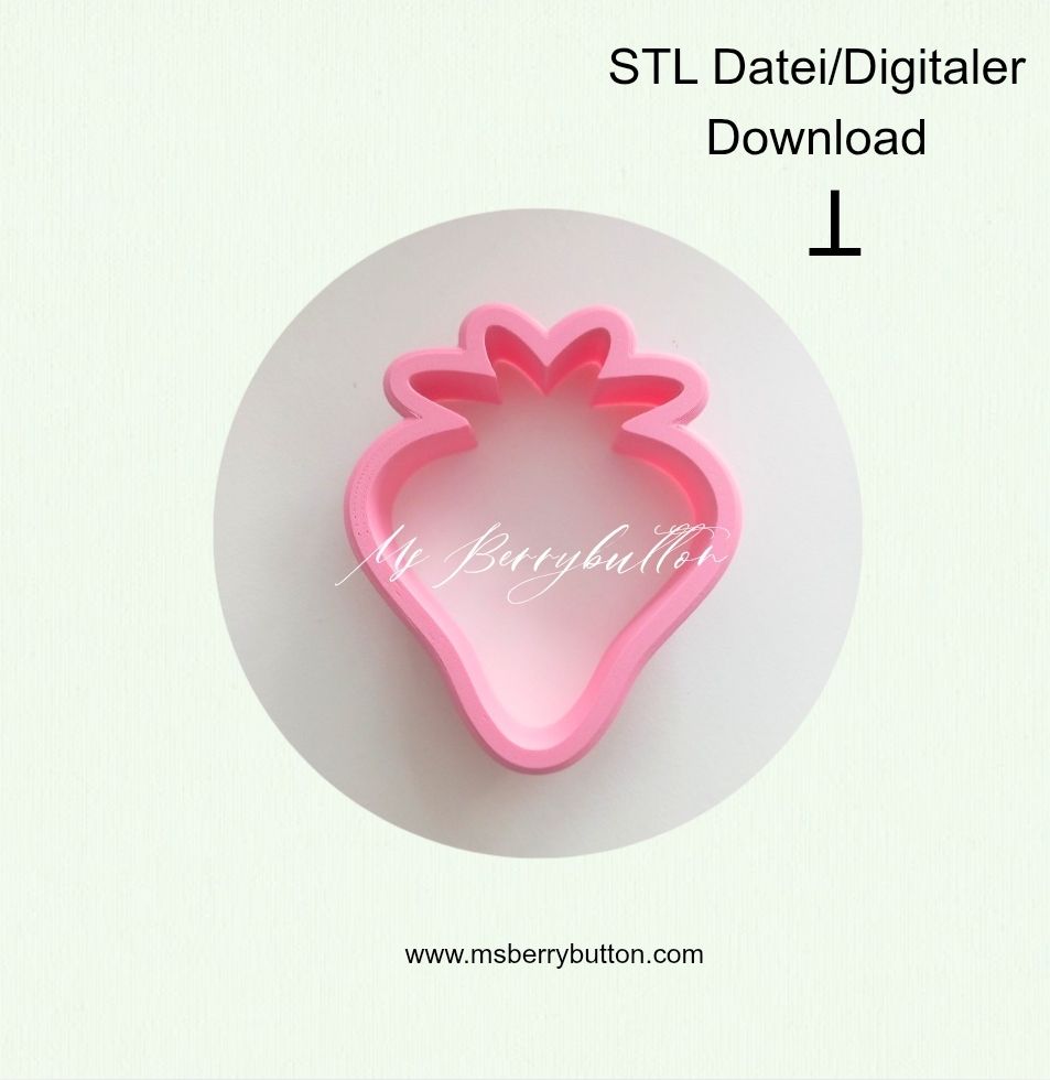 STL-Datei Erdbeere für 3 D Keksausstecher