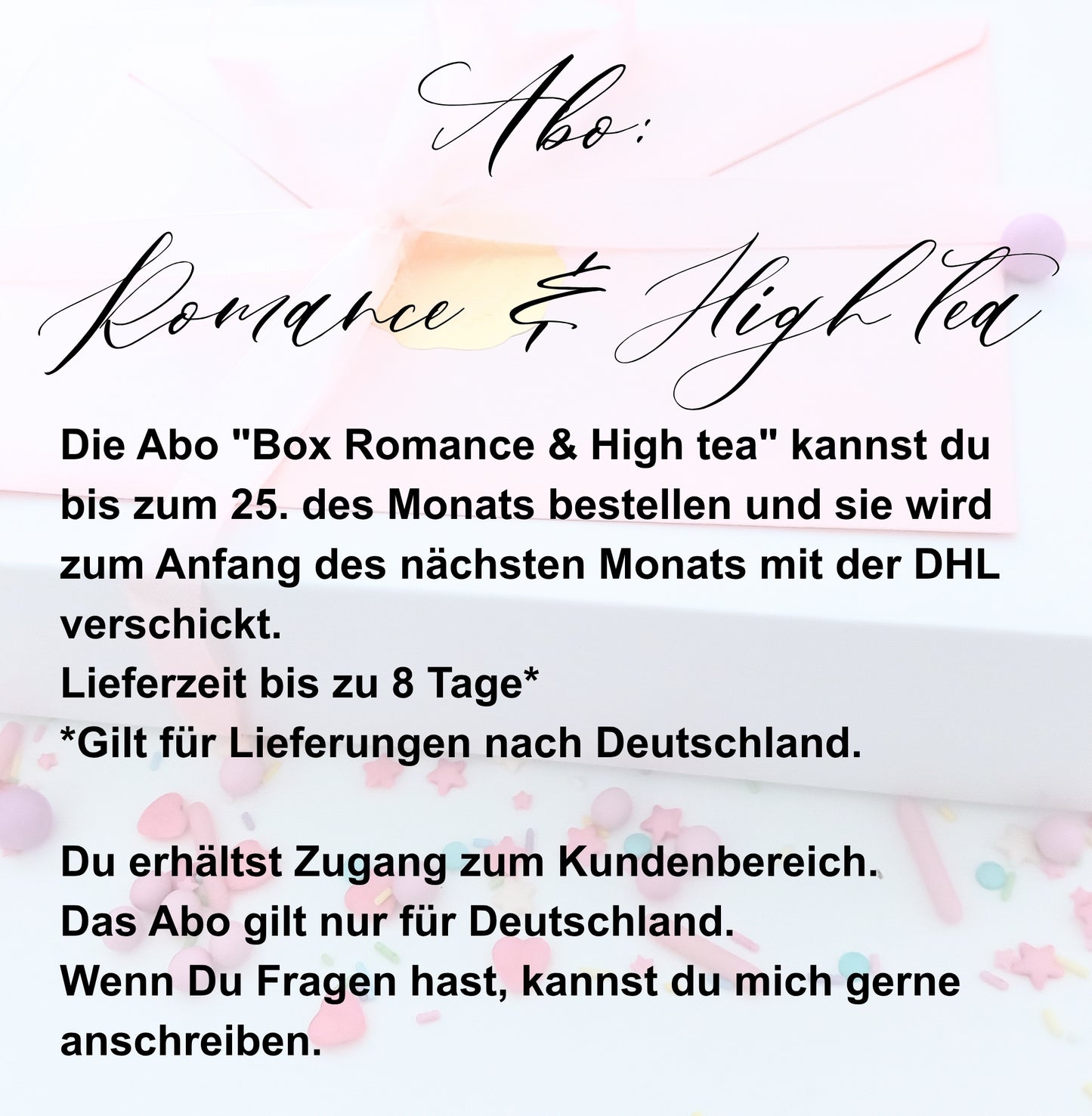 Romance Afternoon Tea Ab 1. AUGUST 2026! Keksabo - Wähle die Länge deines Keks Abonnements