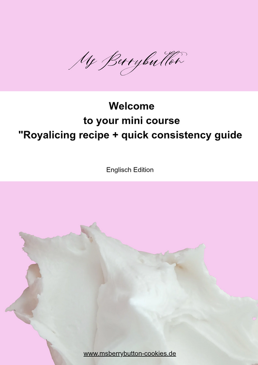 English recipe for royalicing and quick consistency guide, 9 pg
