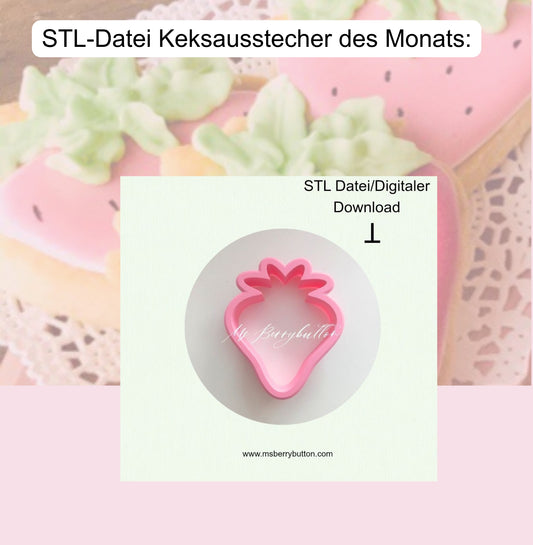 STL-Datei Erdbeere für 3 D Keksausstecher