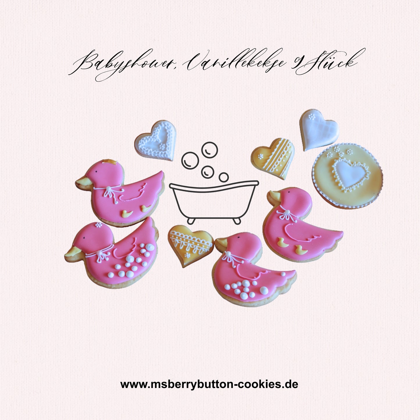 Sugarcookies "Babyshower Enten" 9 Stück, Angebot bis zum 30.8.26