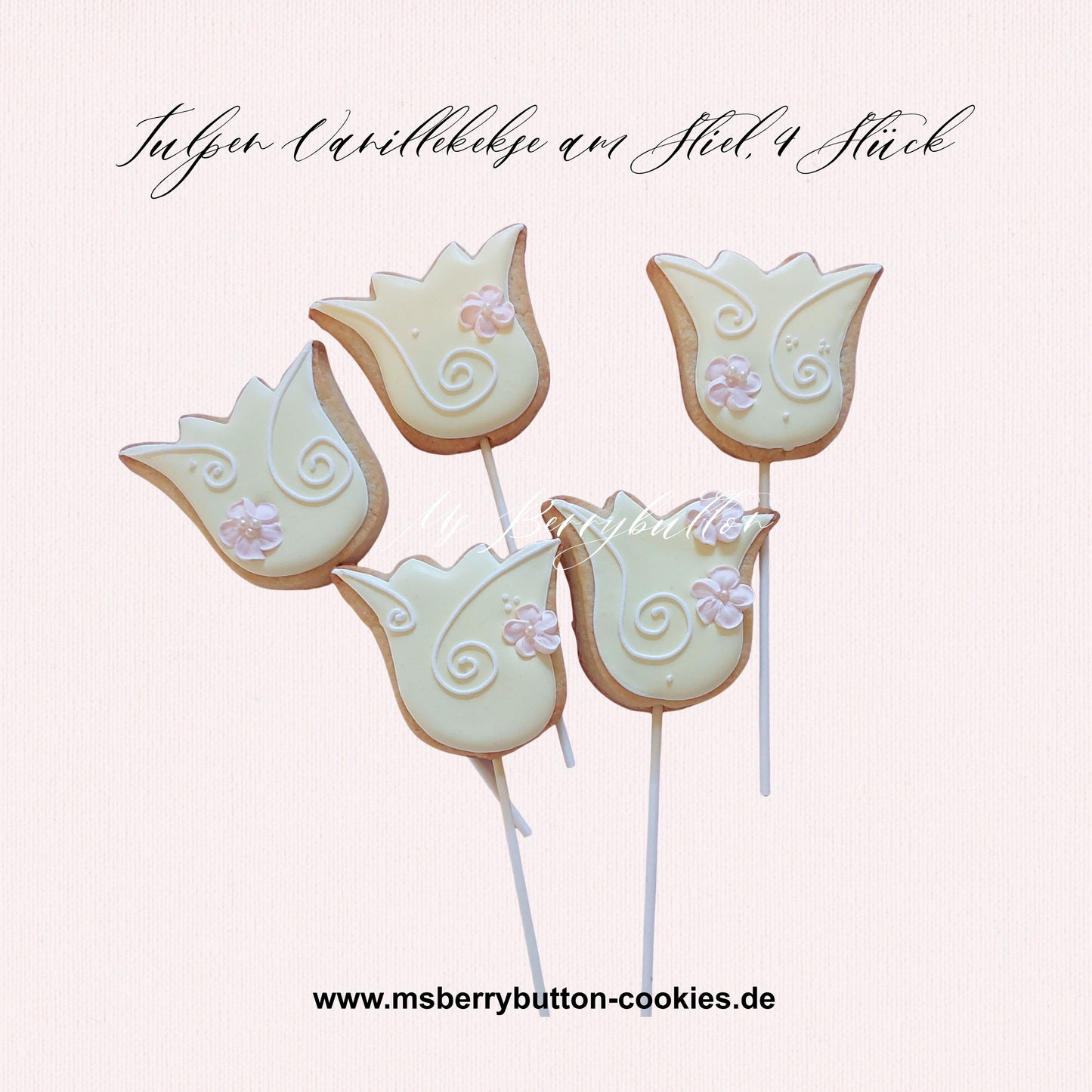 Sugarcookies "Tulpen am Stiel" 5 Stück, Angebot bis zum 30.8.26