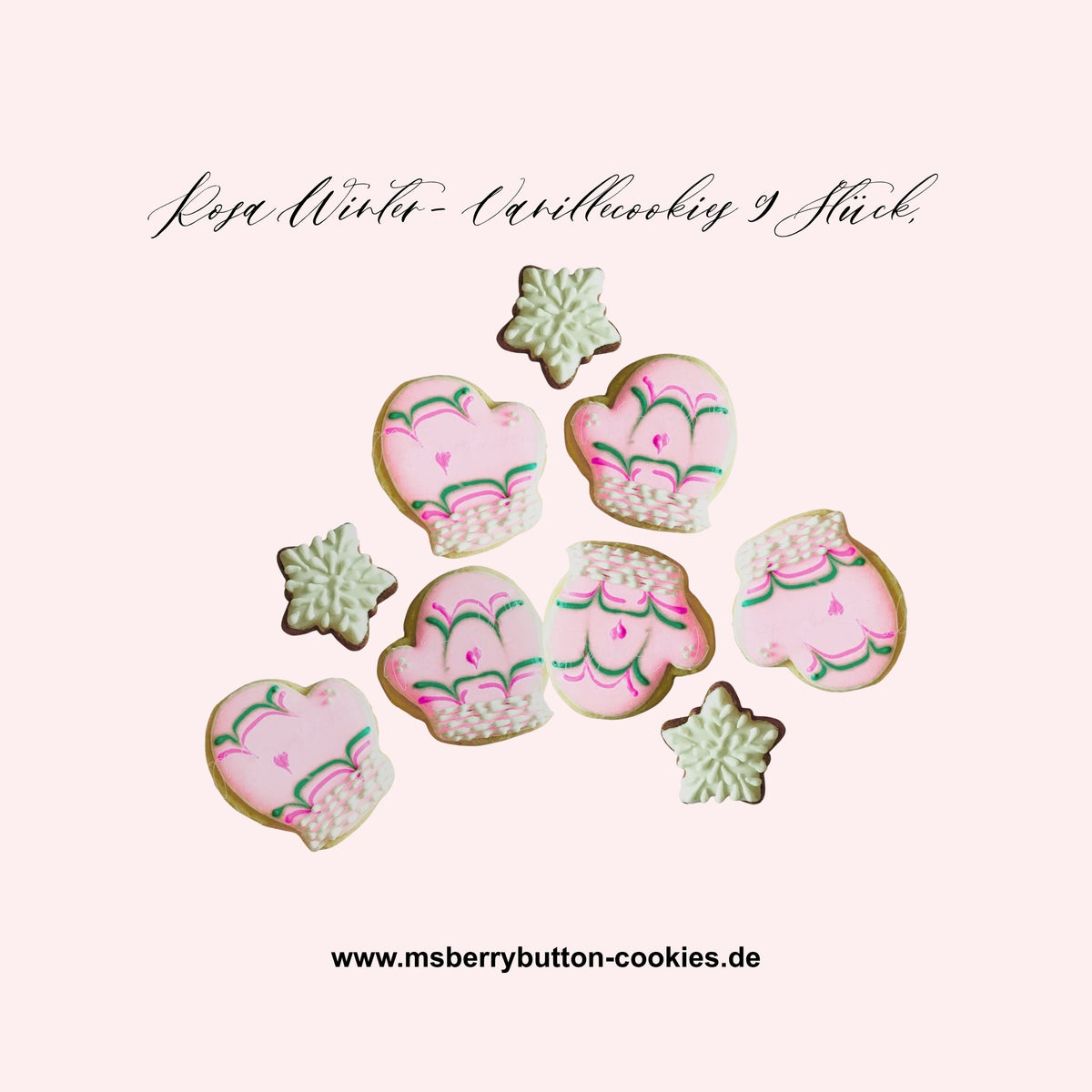 Limitierte Sugarcookies "Rosa Winter" - 9 Stück", Vorbestellung bis zum 30.10, Bitte Lieferungsdatum auswählen