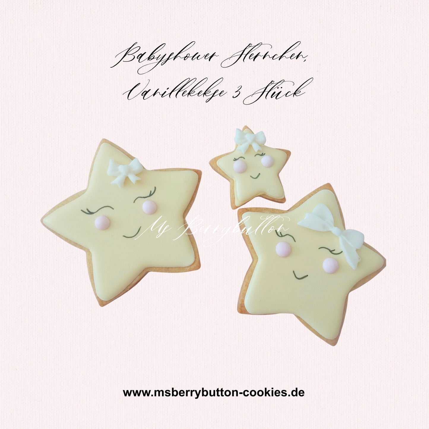 Sugarcookies "Babyshower Sterne" 3 Stück, Angebot bis zum 30.8.26