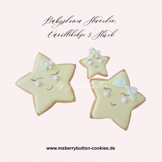 Sugarcookies "Babyshower Sterne" 3 Stück, Angebot bis zum 30.8.26
